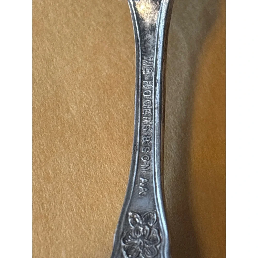 Wm. Rogers & Son Teaspoons Set of 4 Silver Silverplate Good April‎ Floral 6in